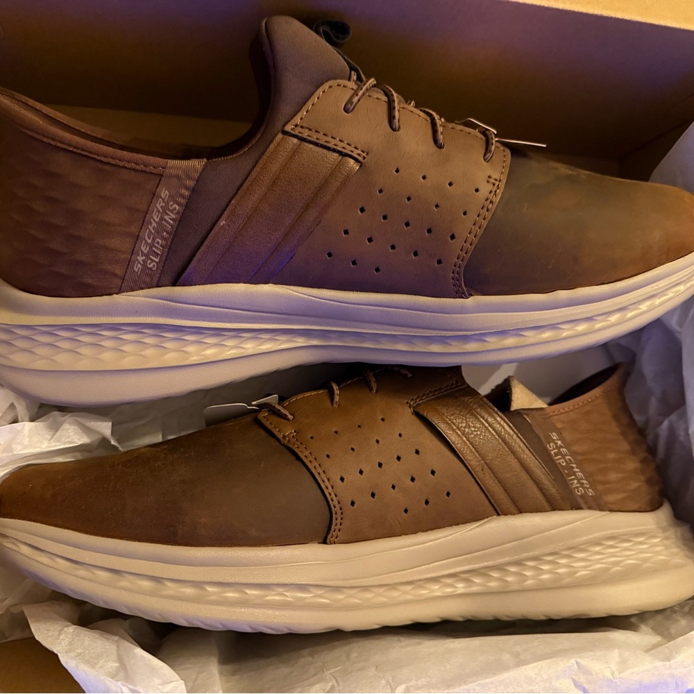 Skechers Men's Chocolate Brown Sneakers WIDE